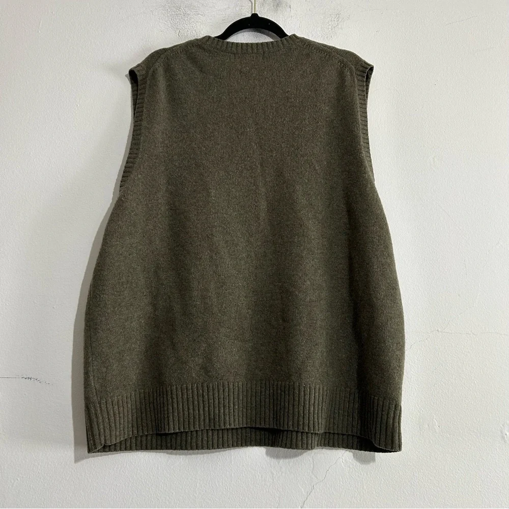 VTG Banana Republic Luxury Blend Green Sweater Vest Wool Angora Cashmere Preppy
